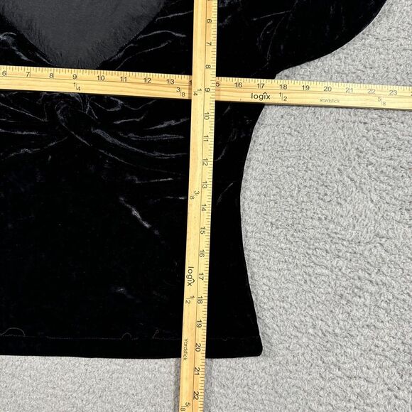 VTG Y2K Anthropologie CC Outlaw M Black Velvet Witchy Whimsigoth Babydoll Fringe - Picture 9 of 12